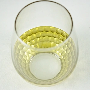 2019 Amazon Hot Sales Honeycomb Electroplating Gold Stemless Wine Glass