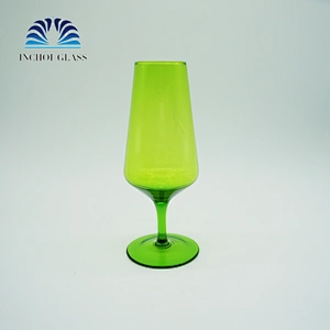 Colored Tea Cobalt Green Goblet Wine Glass Set