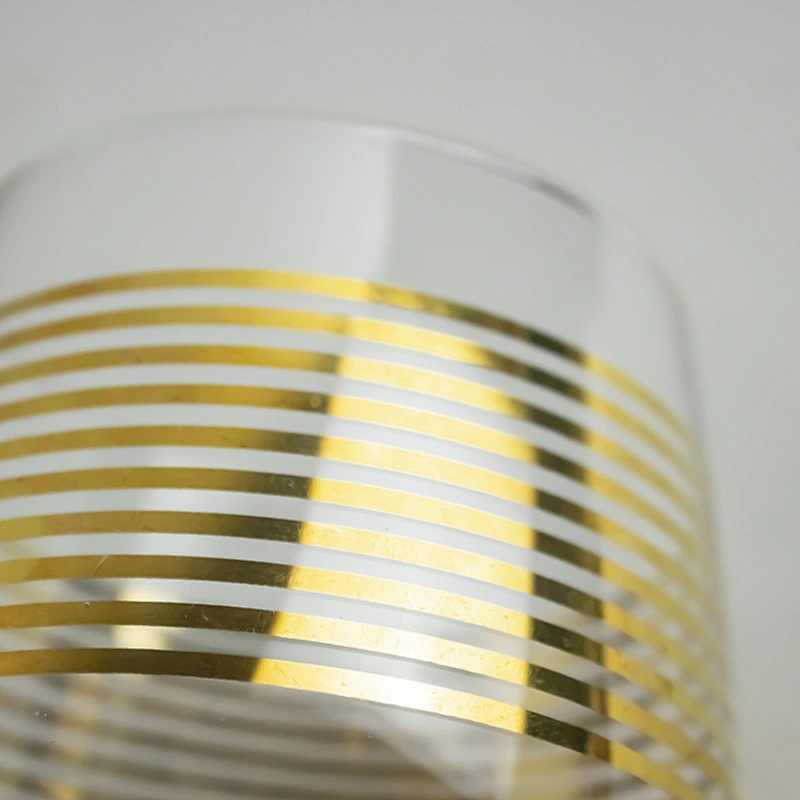 Gold Design DOF drinking water whisky Vertical Stripes Wine  Glass Cup