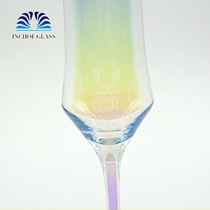 Rainbow Color Plating Color 200ml Transparent Crystal Champagne Glass