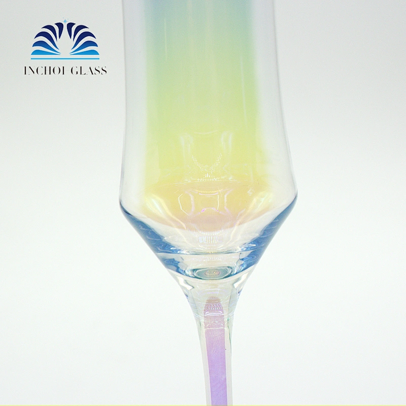 Rainbow Color Plating Color 200ml Transparent Crystal Champagne Glass