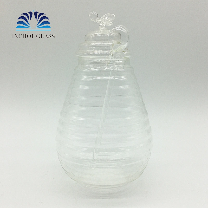 INCHOI Hot Sale Wholesale 660ml Transparent Glass Honey Jar