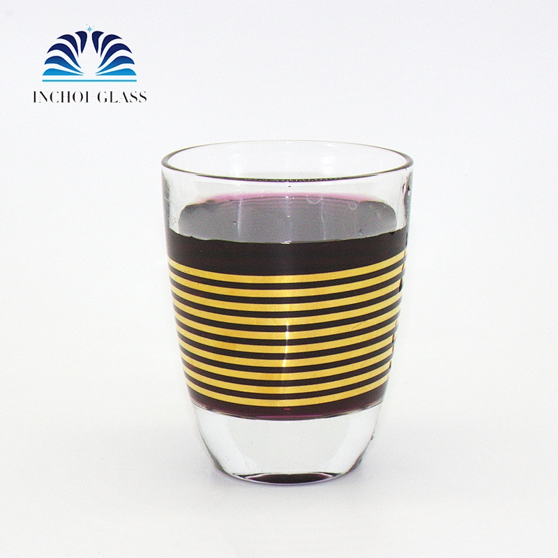Gold Line Glass Cup Of Whisky Red Wine Glass For Bar