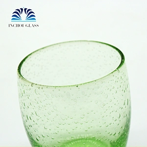 2019 New Design Green Light Color Water Droplets Grain 70ml Small Wine Glass