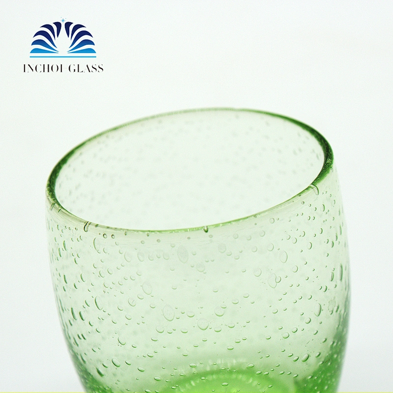 2019 New Design Green Light Color Water Droplets Grain 70ml Small Wine Glass