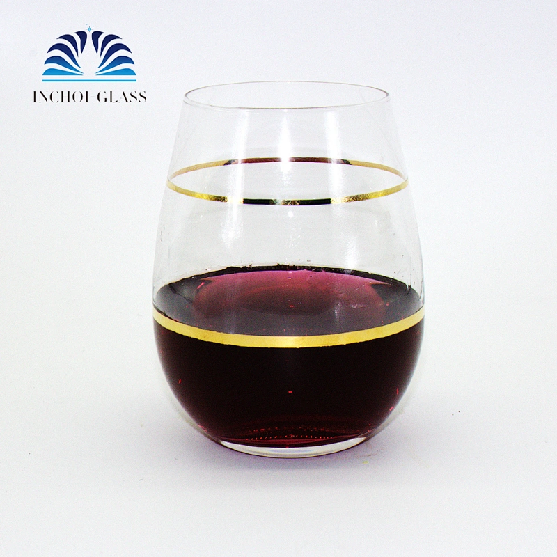 Logo Custom Handmade Hammered Eye Grain Golden Rim Glass Cup Lead-free Crystal whisky glass Drinking Glass
