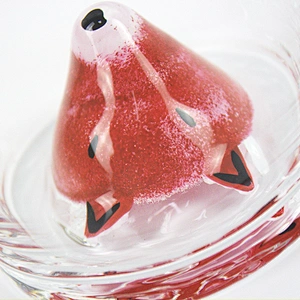 2019 High Quality Suppliers Design of Novel Red Animal Fox Head Whisky Wine Water Glass/tea glass