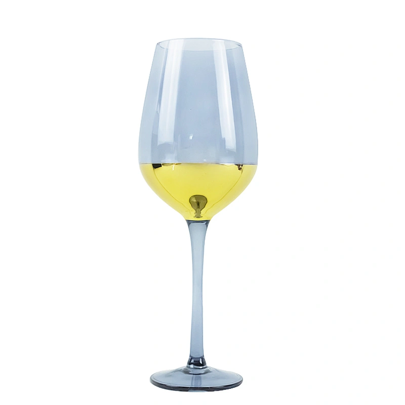 China Shanxi Golden pattern Blue crystal wedding banquet red wine glass goblet