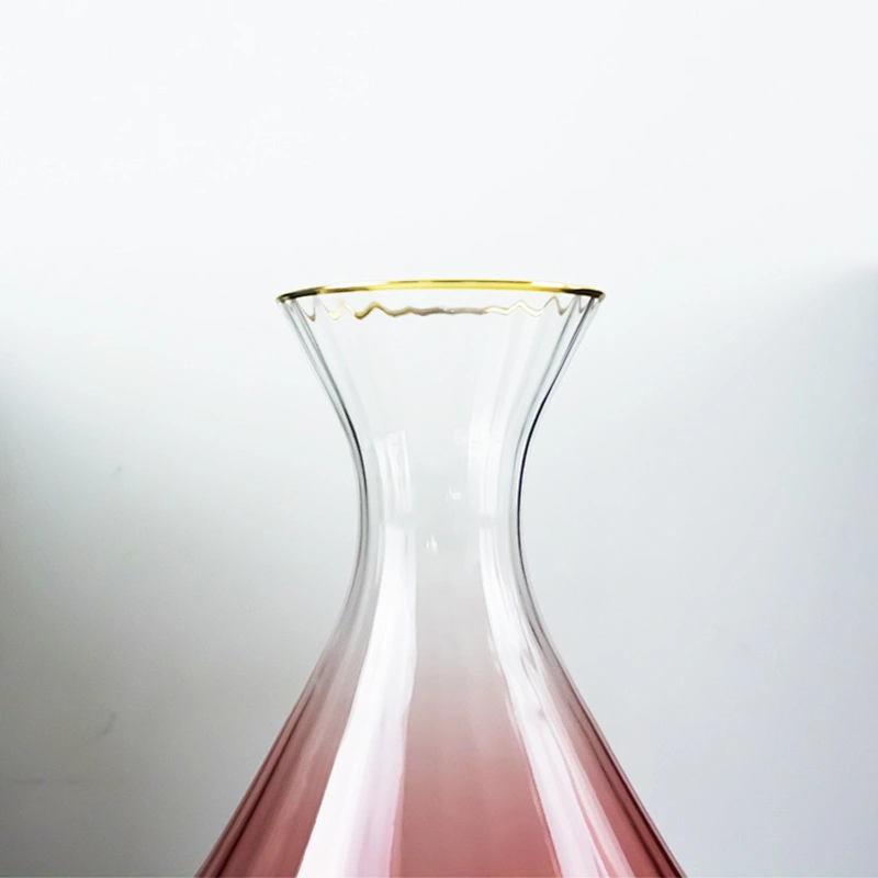 Pink Gradient Phnom Penh Lead-free Crystal Red Wine Decanter