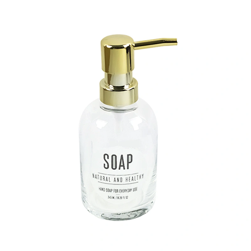 350ml Transparent Shampoo Pump Glass Wash Bath Bottles