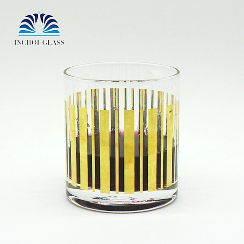 Gold Design whisky Vertical Stripes Wine  Glass Cup