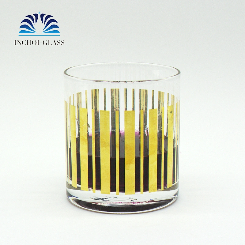 Gold Design whisky Vertical Stripes Wine  Glass Cup