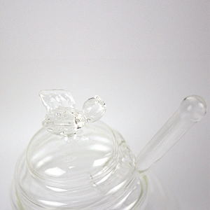 Cute Design Honey Crystal Clear Bee Shape Glass Storage Jar