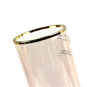 INCHOI High Quality Lead-free Pink Golden Edge Champagne Flutes Glass