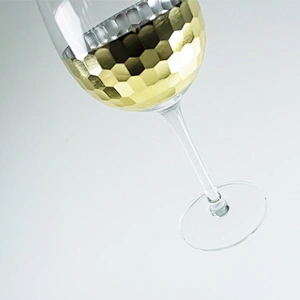 2019 New Design Honeycomb Golden Goblet Red Wine Glass