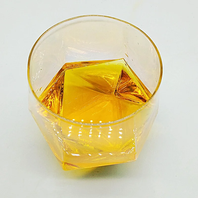 Factory price colorful electroplated polygonal irregular shaped crystal glass whiskey glass beer mug