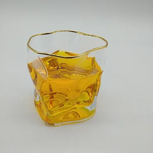 Wholesale customization of irregular shaped polygonal crystal glass glasses for whiskey cups