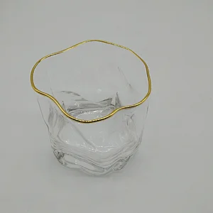 Wholesale customization of irregular shaped polygonal crystal glass glasses for whiskey cups
