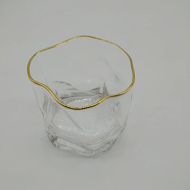 Wholesale customization of irregular shaped polygonal crystal glass glasses for whiskey cups