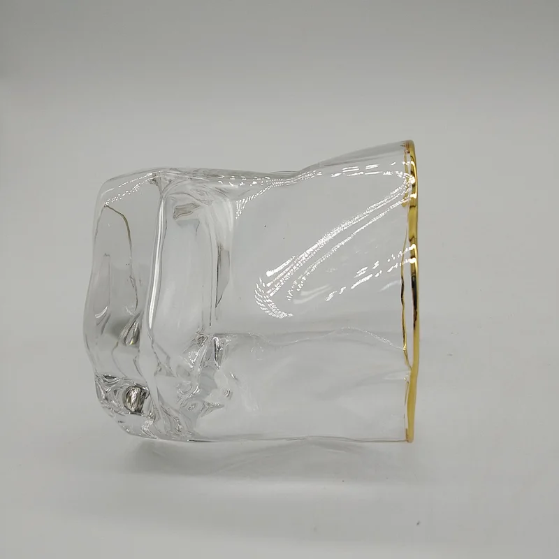 Wholesale customization of irregular shaped polygonal crystal glass glasses for whiskey cups