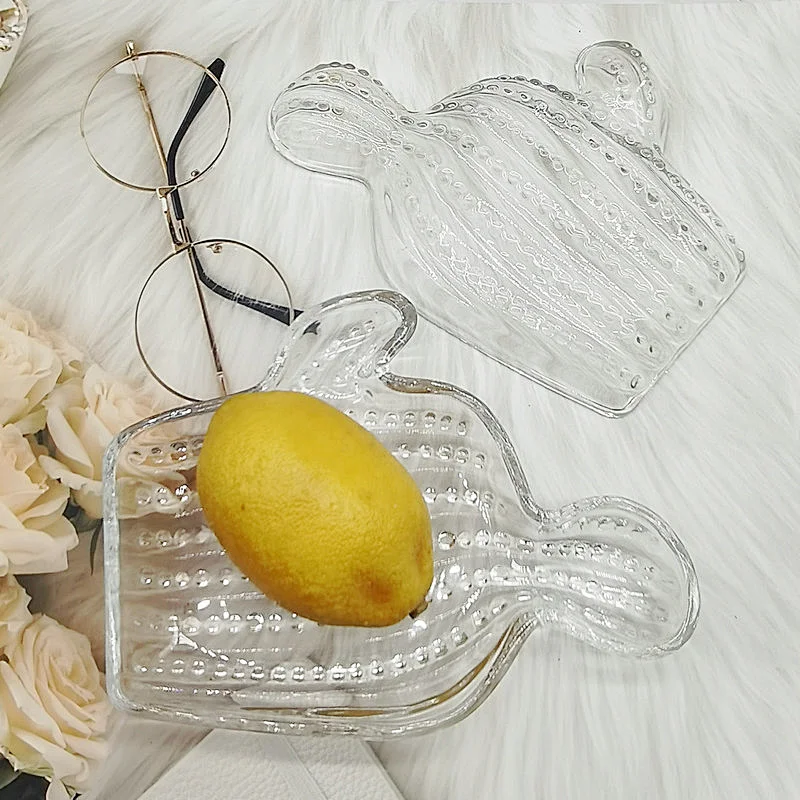 Crystal glass tray shaped tray set dry fruit bowl fruit bowl household dish