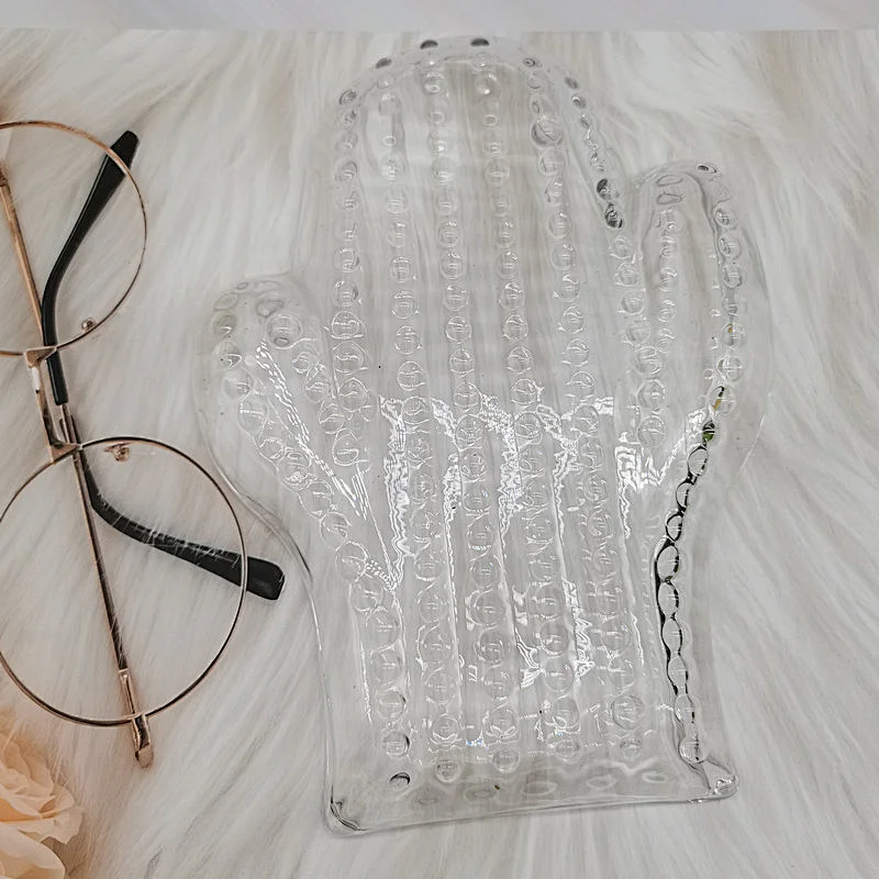 Crystal glass tray shaped tray set dry fruit bowl fruit bowl household dish