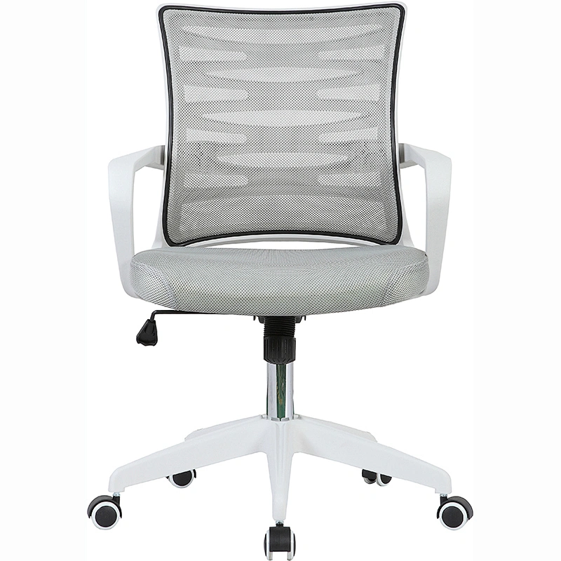 Lifting Control Executive Staff Chair,White Mesh Office Chair with Armrest