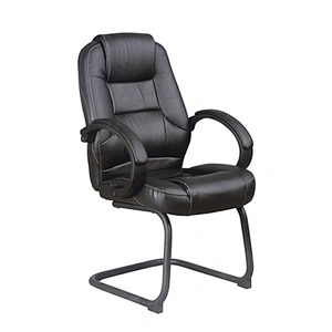 Cheap Guest Visitor Chair, Leather Office Chair with Fixed Armrest