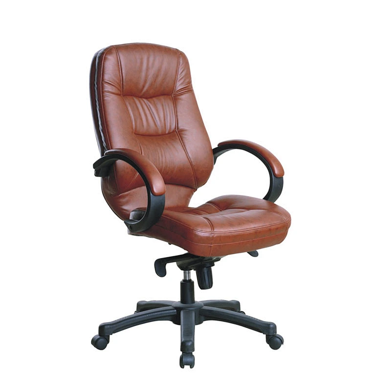 Customized Color Swivel Manager Chair, Leather Office Chair with Fixed Armrest
