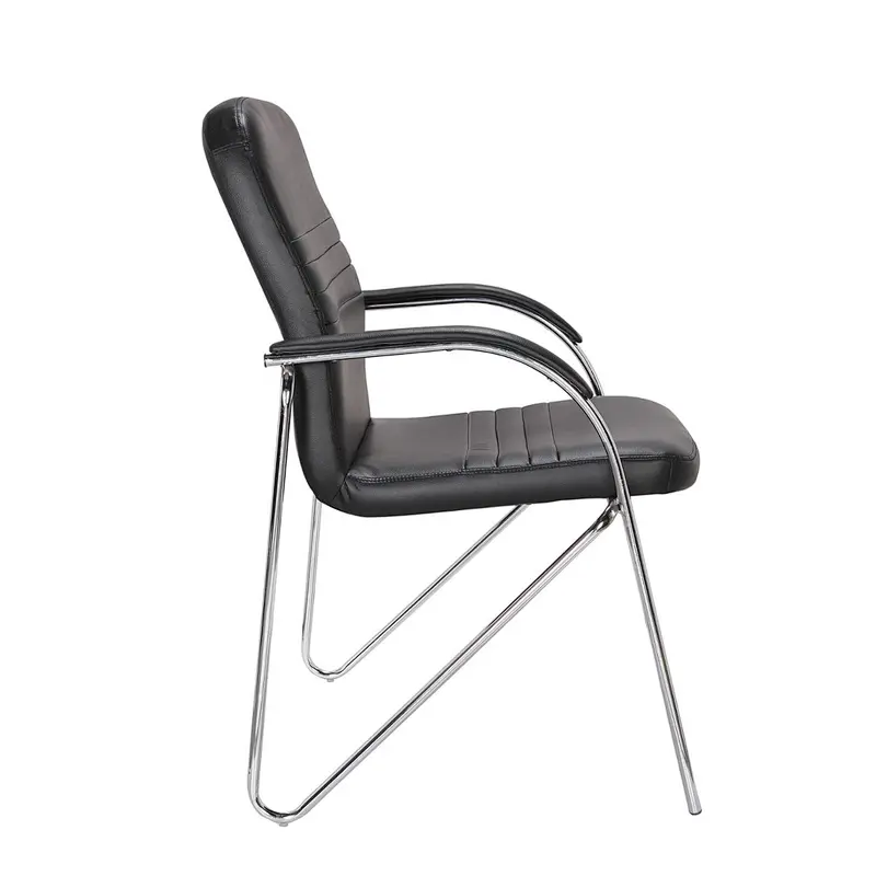 Wholesale Cheap Low Back Meeting Hall  Stacking Modern Pu Leather Office Visitor Chair