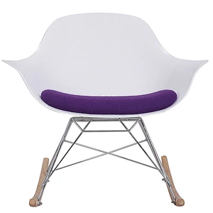 Comfortable Plastic backrest Natural Wood Legs Arm Chair Matte Finish