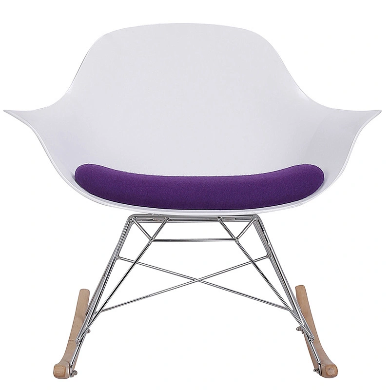 Comfortable Plastic backrest Natural Wood Legs Arm Chair Matte Finish