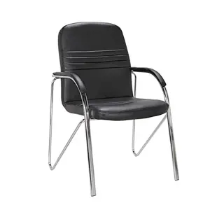 Wholesale Cheap Low Back Meeting Hall  Stacking Modern Pu Leather Office Visitor Chair