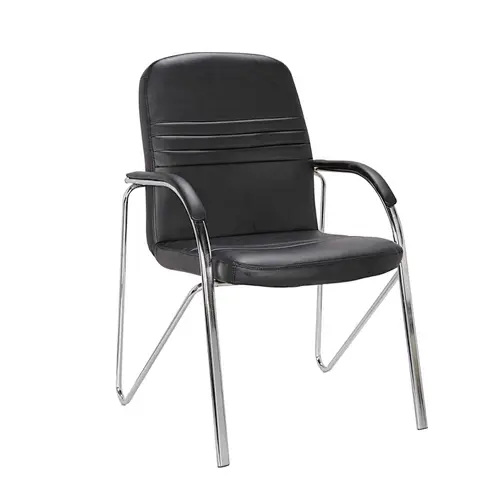 Wholesale Cheap Low Back Meeting Hall  Stacking Modern Pu Leather Office Visitor Chair