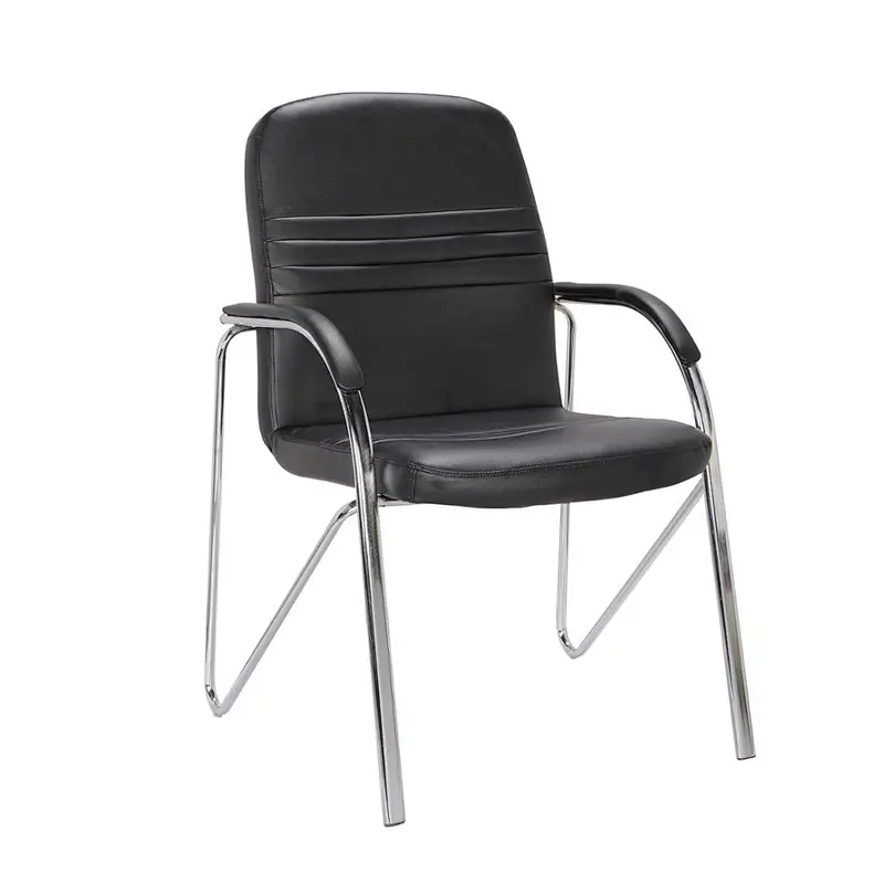Wholesale Cheap Low Back Meeting Hall  Stacking Modern Pu Leather Office Visitor Chair
