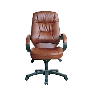 Customized Color Swivel Manager Chair, Leather Office Chair with Fixed Armrest