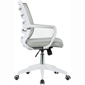 Lifting Control Executive Staff Chair,White Mesh Office Chair with Armrest
