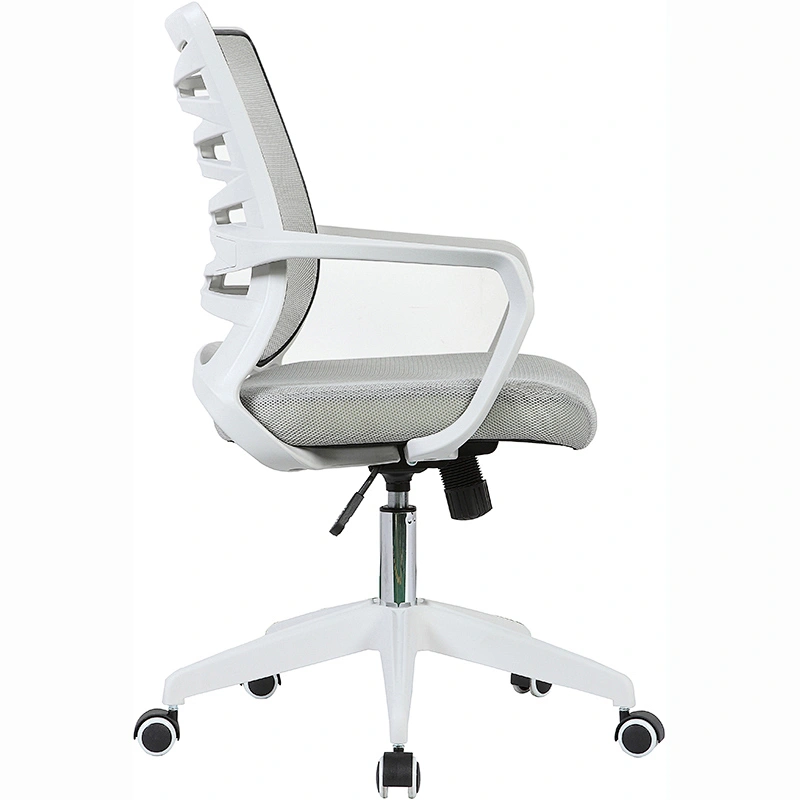 Lifting Control Executive Staff Chair,White Mesh Office Chair with Armrest