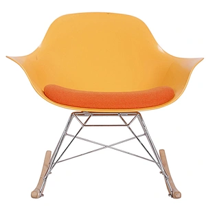 Comfortable Plastic backrest Natural Wood Legs Arm Chair Matte Finish