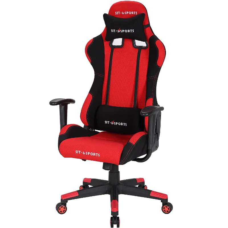Modern Black&Red Adjusting Headrest Pu Leather High Back Gaming Chair