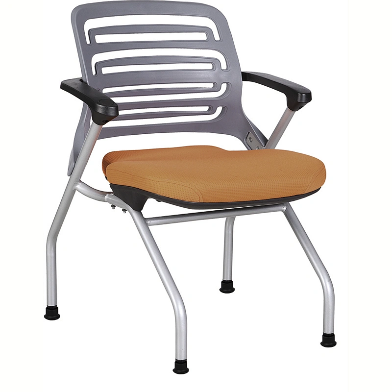 Stackable Training Chair with Plastic Back, Folding Reception Chair for Student Use