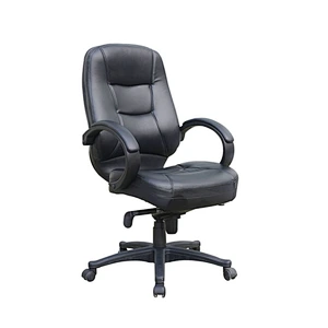 Customized Color Swivel Manager Chair, Leather Office Chair with Fixed Armrest