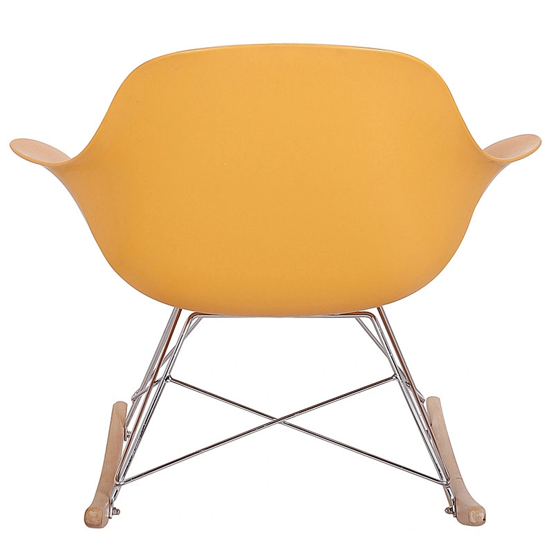 Comfortable Plastic backrest Natural Wood Legs Arm Chair Matte Finish
