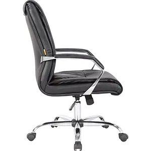 Style Black Ergonomic PU Leather Computer Desk Task Swivel Office Ergonomic Home Chair