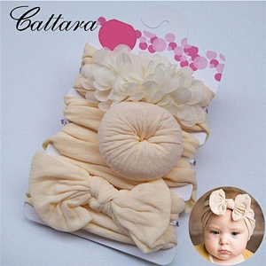 Three-Piece Set Baby Bow Donut Head Band