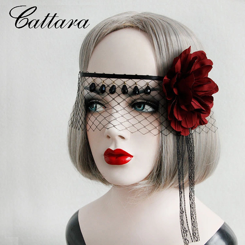 Black Lace Veil Headpiece