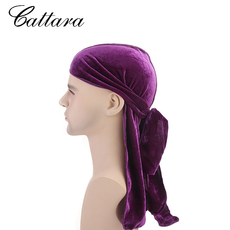 Gold Velvet Long Tail Braid Pirate Hat Turban Hat Muslim Hat
