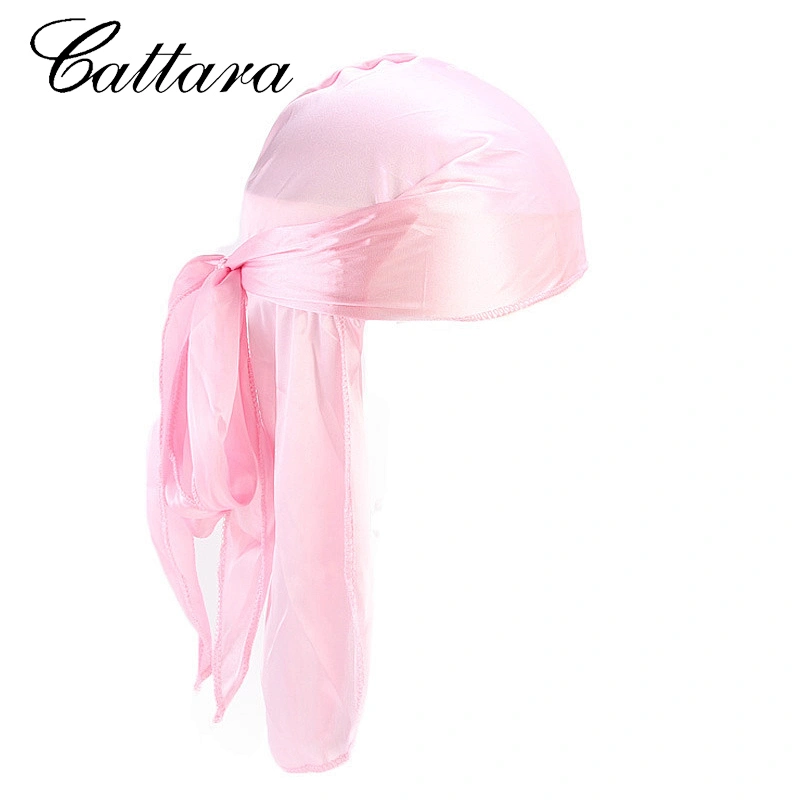 European And American Hot Models For Men And Women Imitation Silk Long Tail Turban Hat Pirate Hat Silky Durag