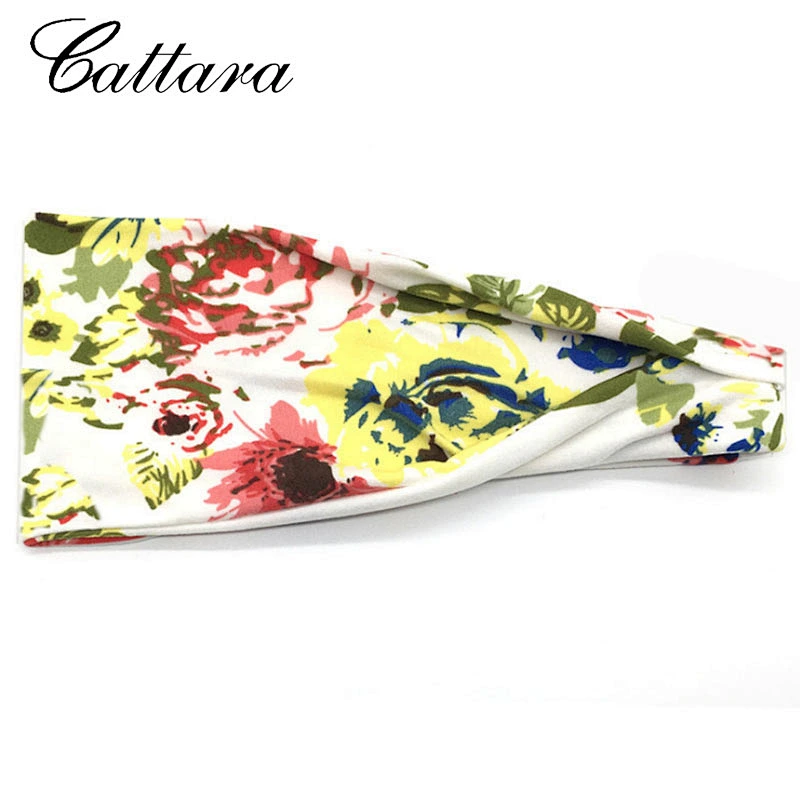 Wholesale Priting Wide Brim Sweat-Absorbent Yoga Hairband