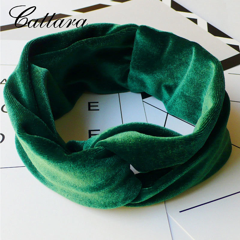 Women's Headband Retro Wide-Brimmed Gold Velvet Cross Headband All-Match Solid Color Headband